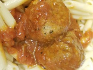 Penne Marinara and Meatballs