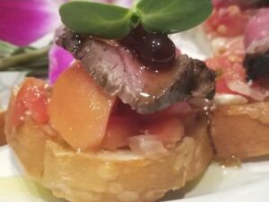 Tenderloin Bruschetta Balsamic Pearls