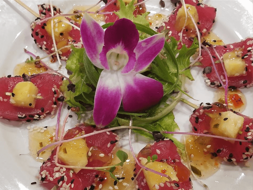 Sesame Ahi Tuna- Pineapple Habanero Drizzle