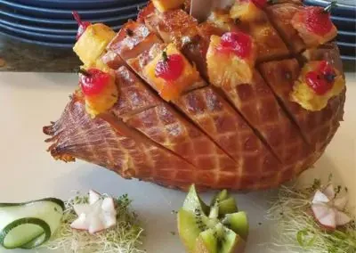 Honey Pineapple Cherry Glazed Ham